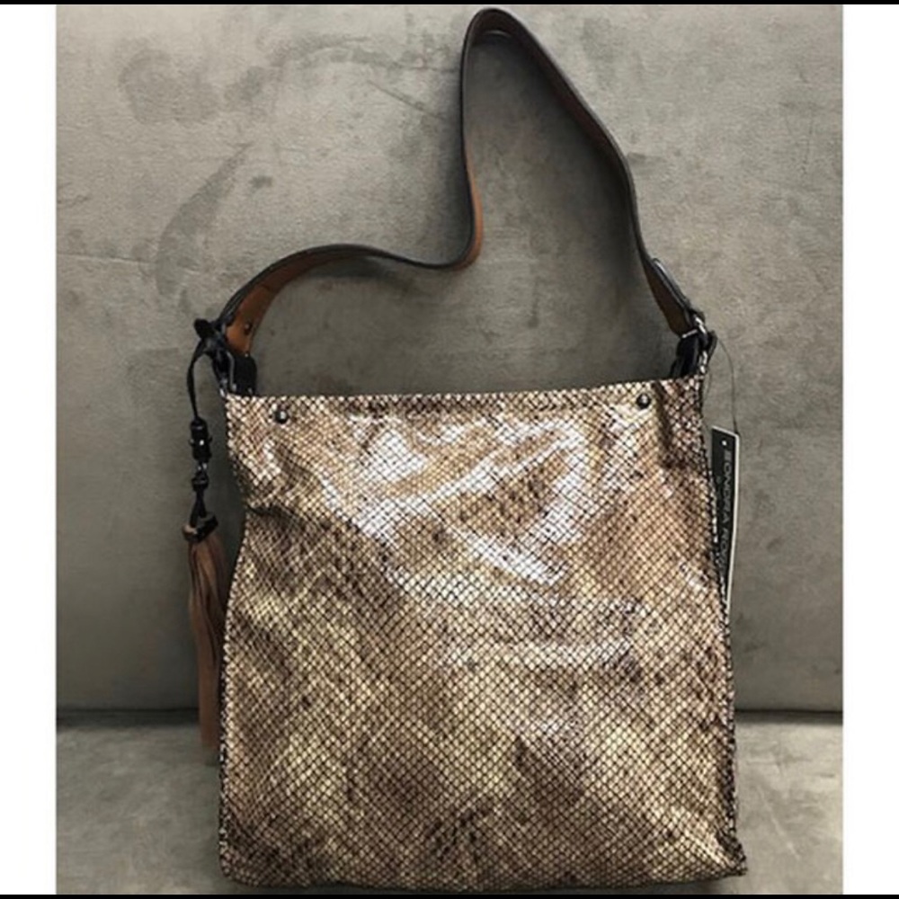 Sondra Roberts Faux Python Tassel Shoulder Bag,NWT